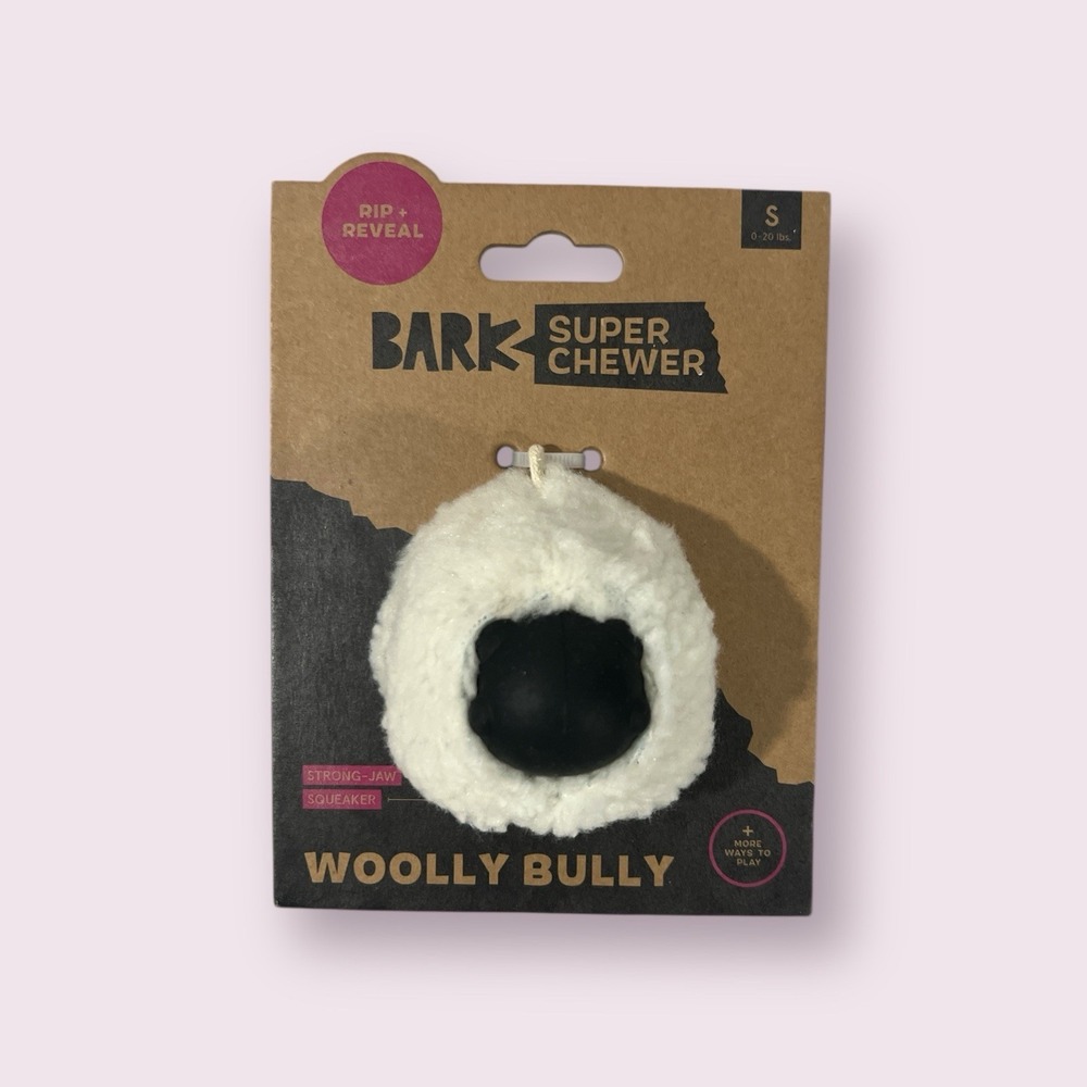 Bark Box S-M Wooly‎ Bully Mudhorn Plush Dog Toy Crinkle Squeaker New